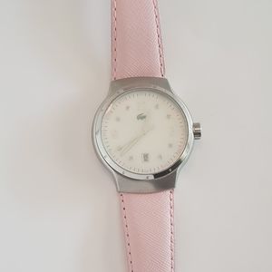 Pink Lacoste Leather Watch